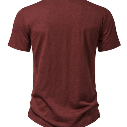 Men's Henley Casual Fashion Basic Short Sleeve T-Shirt