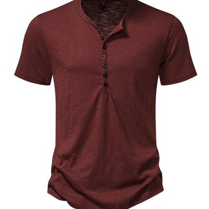 Men's Henley Casual Fashion Basic Short Sleeve T-Shirt