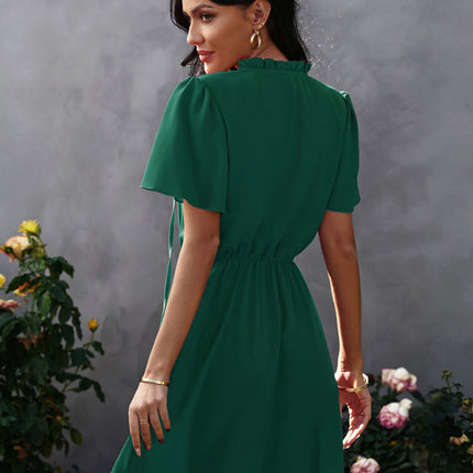 Women's high neck loose Ruffle Dress