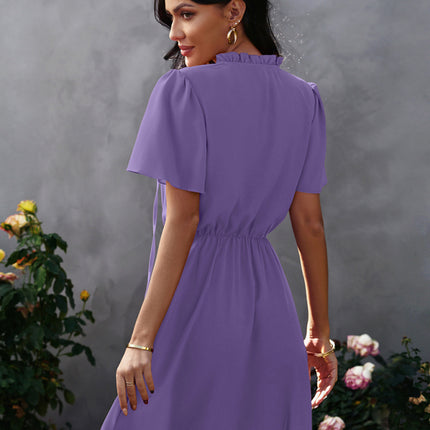 Women's high neck loose Ruffle Dress