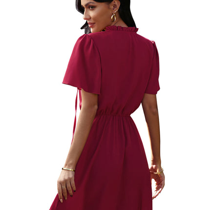 Women's high neck loose Ruffle Dress