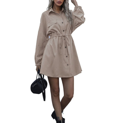 Fashion women's long -sleeved bottoming wild dress