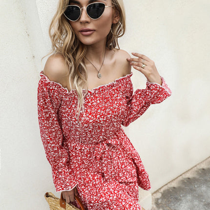 New product long -sleeved long -sleeved base fashion dress