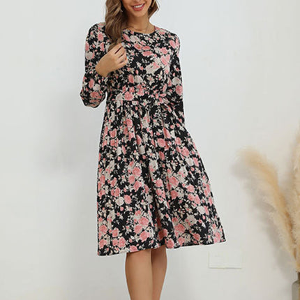 New product long -sleeved long -sleeved base fashion dress