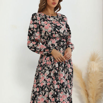 New product long -sleeved long -sleeved base fashion dress