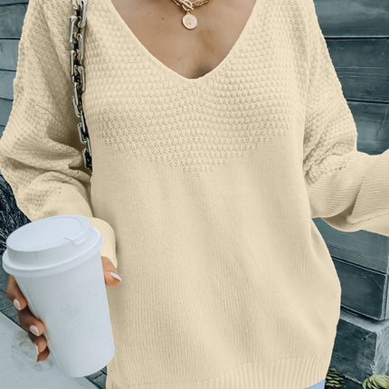 Autumn and winter European and American women's new V-neck long sleeved sweater women
