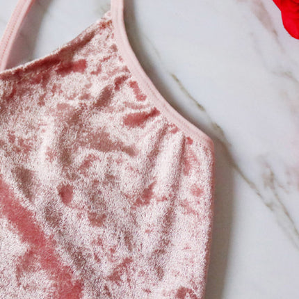 Sexy Velvet V-neck Underwear Two-Piece Set Sexy Lingerie Homewear Set