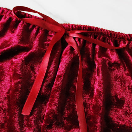 Sexy Velvet V-neck Underwear Two-Piece Set Sexy Lingerie Homewear Set