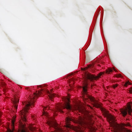 Sexy Velvet V-neck Underwear Two-Piece Set Sexy Lingerie Homewear Set