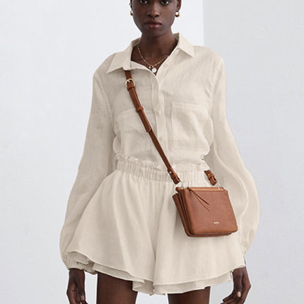 Top Ruffle Shorts Two-piece Casual Fashion Suit