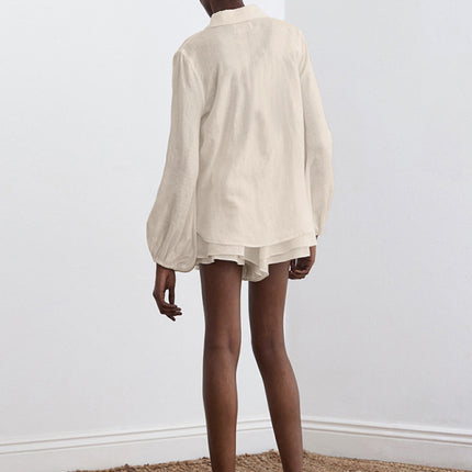 Top Ruffle Shorts Two-piece Casual Fashion Suit