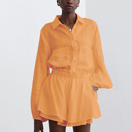 Top Ruffle Shorts Two-piece Casual Fashion Suit