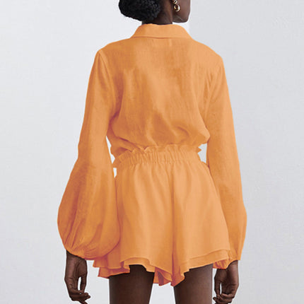 Top Ruffle Shorts Two-piece Casual Fashion Suit