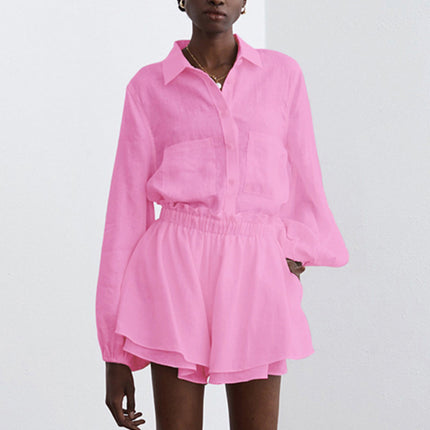 Top Ruffle Shorts Two-piece Casual Fashion Suit