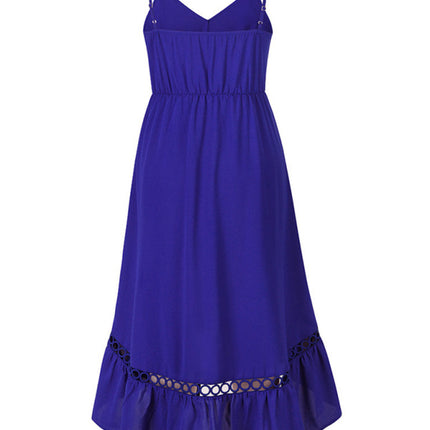 Women's Woven Sexy Irregular Mid Length Sling Dress