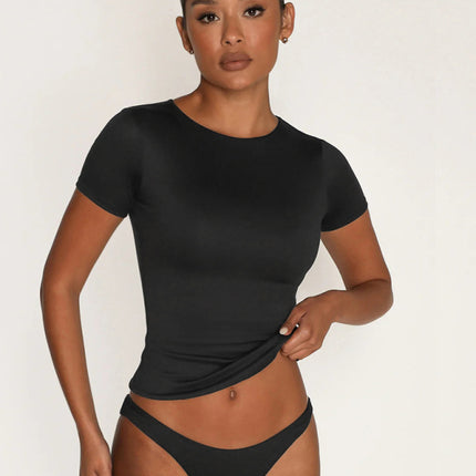 Casual round neck pullover all-match breathable T-shirt