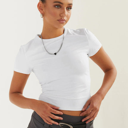 Casual round neck pullover all-match breathable T-shirt