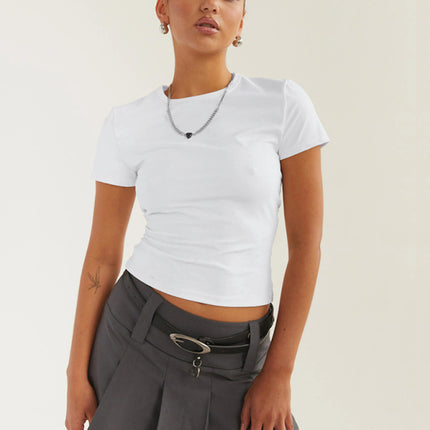 Casual round neck pullover all-match breathable T-shirt