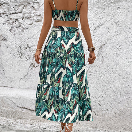 Fashion Printed Holiday Ladies Camisole Two-Piece Backless Suit