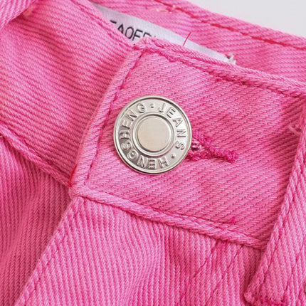 New Street High Waist Casual Straight Leg Wide Leg Pants Female Jeans