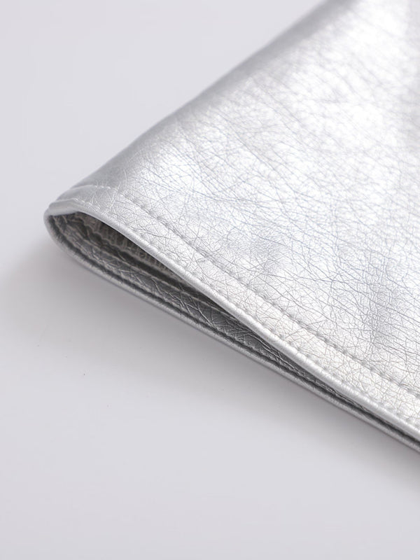 New Spice Girl Style High Waist Silver Short Leather Skirt Skirt