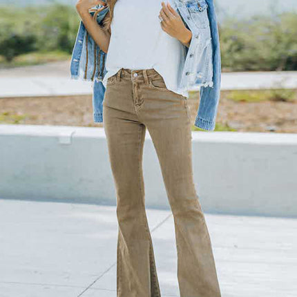 Women's Jeans High Waist Mopping Vintage Flared Trousers