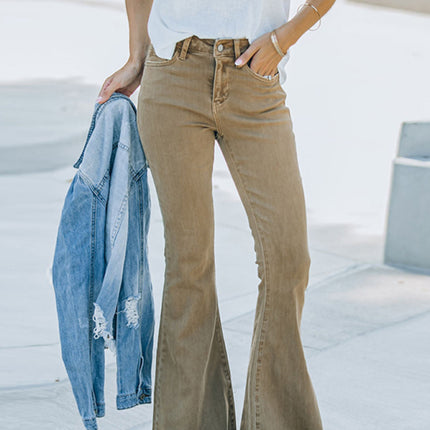 Women's Jeans High Waist Mopping Vintage Flared Trousers