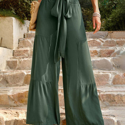 New summer loose casual wide-leg solid color trousers