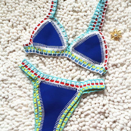 New Black Gold Bikini Handwoven Colorful One-Piece Swimsuit
