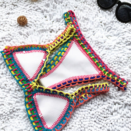 New Black Gold Bikini Handwoven Colorful One-Piece Swimsuit