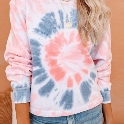 Gradient Printed Long Sleeve Round Neck Casual T-Shirt