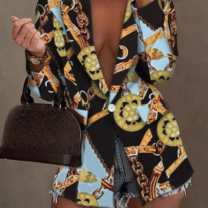 Long-sleeved fashion sexy printed small suit jacket
