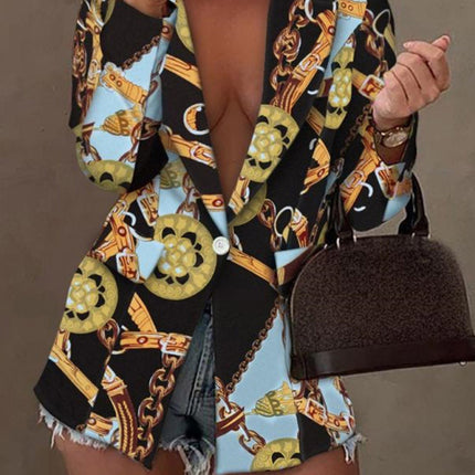 Long-sleeved fashion sexy printed small suit jacket