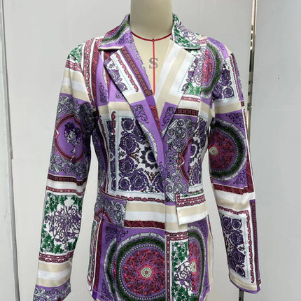 Long-sleeved fashion sexy printed small suit jacket