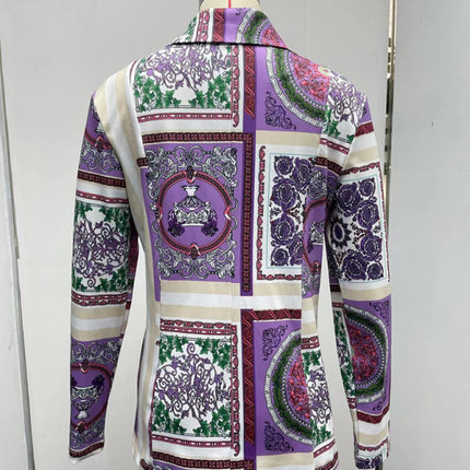 Long-sleeved fashion sexy printed small suit jacket