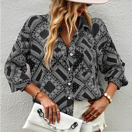New Four Seasons Casual Print Long Sleeve Shirt