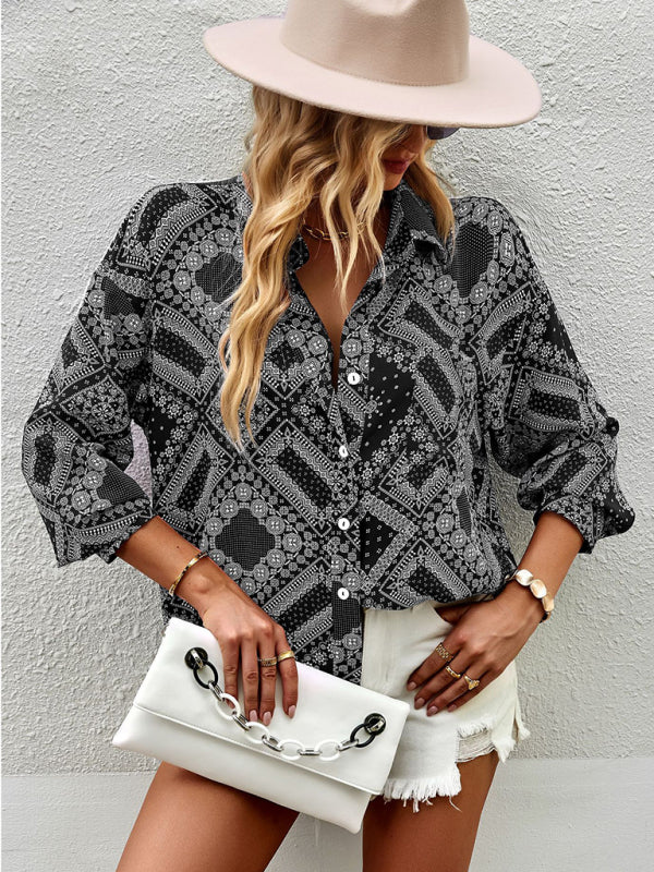 New Four Seasons Casual Print Long Sleeve Shirt