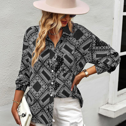 New Four Seasons Casual Print Long Sleeve Shirt