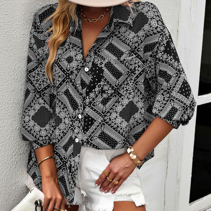 New Four Seasons Casual Print Long Sleeve Shirt