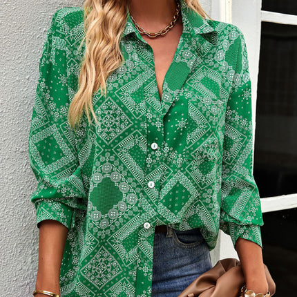 New Four Seasons Casual Print Long Sleeve Shirt