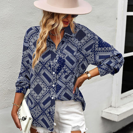 New Four Seasons Casual Print Long Sleeve Shirt