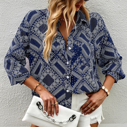 New Four Seasons Casual Print Long Sleeve Shirt