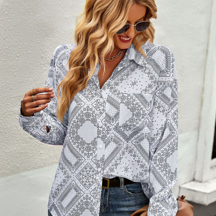 New Four Seasons Casual Print Long Sleeve Shirt