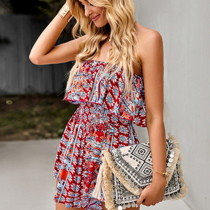 New temperament casual one-shoulder bohemian jumpsuit