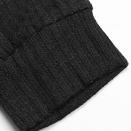 Fashion Top Long Sleeve Irregular Black Knit Sweater