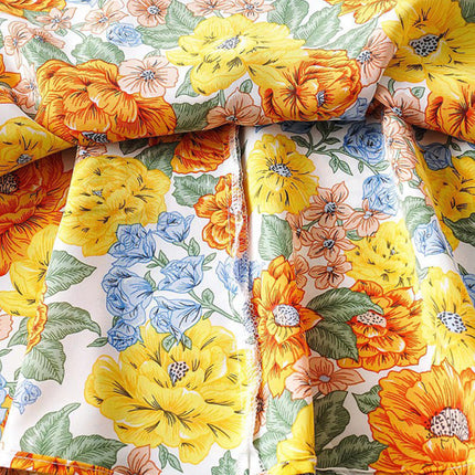 Fashion Sexy Slim Chest Tie Short Sleeve Printed Dress Female Skirt