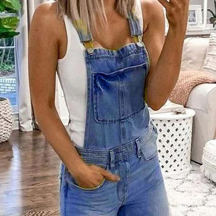 Women's Denim Overalls Sexy Fashion Washed Denim Shorts