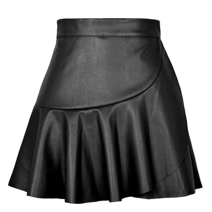 High Waist Ruffle Irregular Sexy Babes PU Skirt