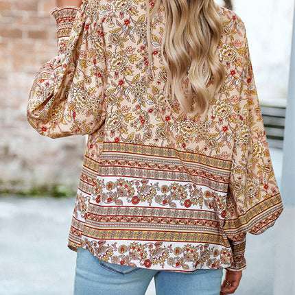 Women's Printed Vacation Casual Long Sleeve Top