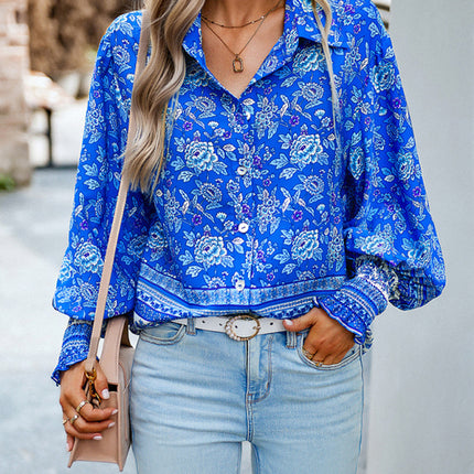 Women's Printed Vacation Casual Long Sleeve Top